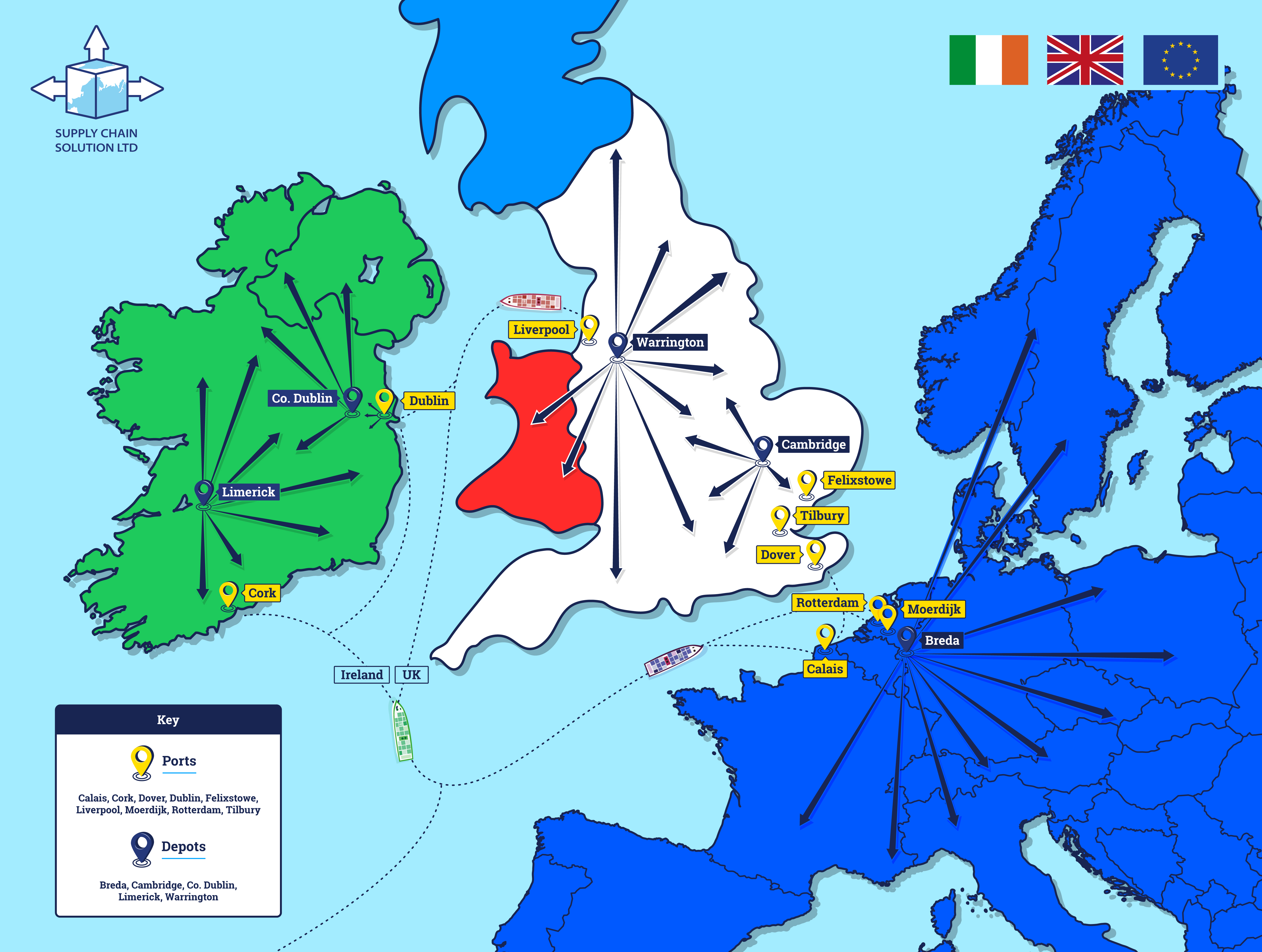 Supply Chain - EU UK & IRE Map (2023)