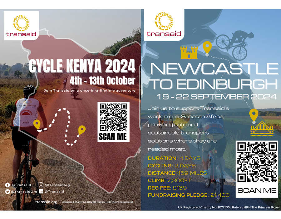 TRANSAID’S NEWCASTLE TO EDINBURGH AND CYCLE KENYA 2024